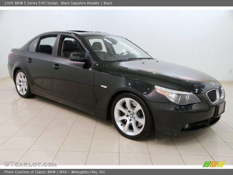 Black Sapphire Metallic / Black 2005 BMW 5 Series 545i Sedan