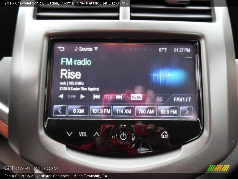 Nightfall Gray Metallic / Jet Black/Brick 2016 Chevrolet Sonic LT Sedan