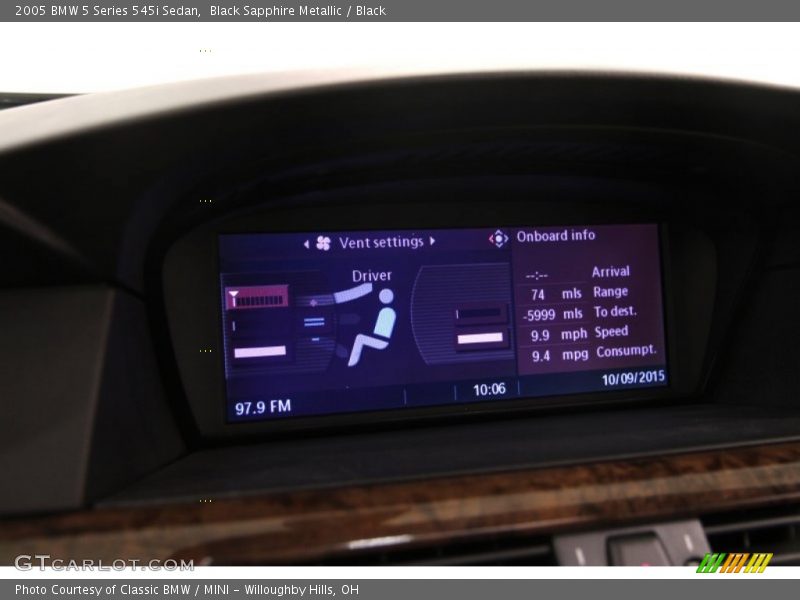 Black Sapphire Metallic / Black 2005 BMW 5 Series 545i Sedan