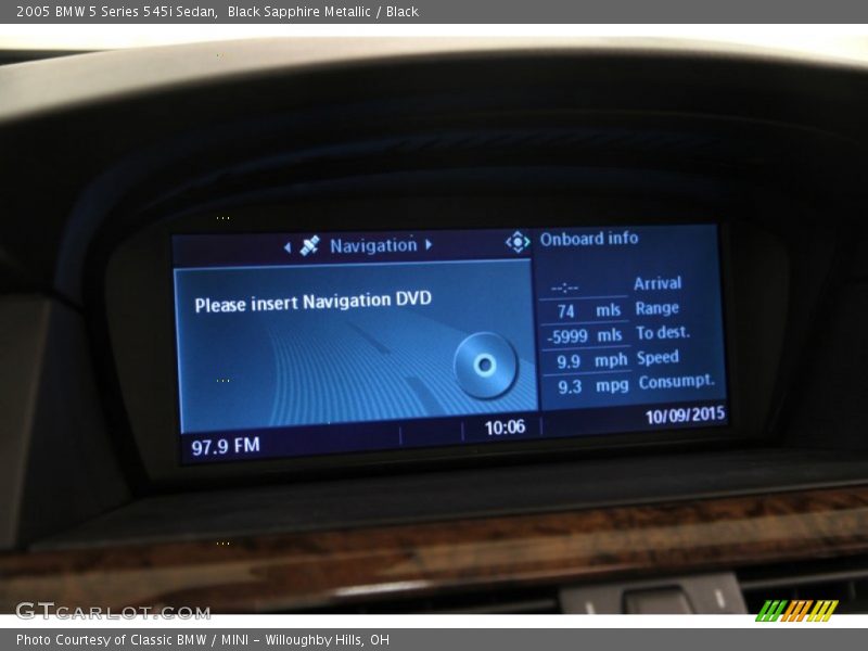Black Sapphire Metallic / Black 2005 BMW 5 Series 545i Sedan