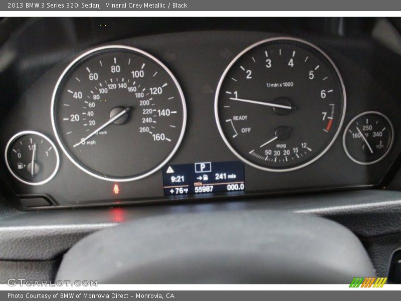 Mineral Grey Metallic / Black 2013 BMW 3 Series 320i Sedan