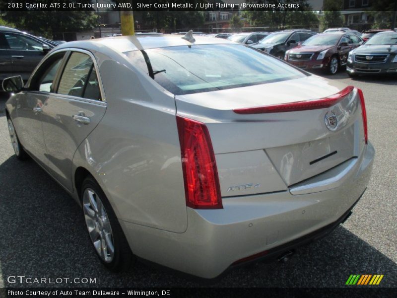 Silver Coast Metallic / Light Platinum/Brownstone Accents 2013 Cadillac ATS 2.0L Turbo Luxury AWD