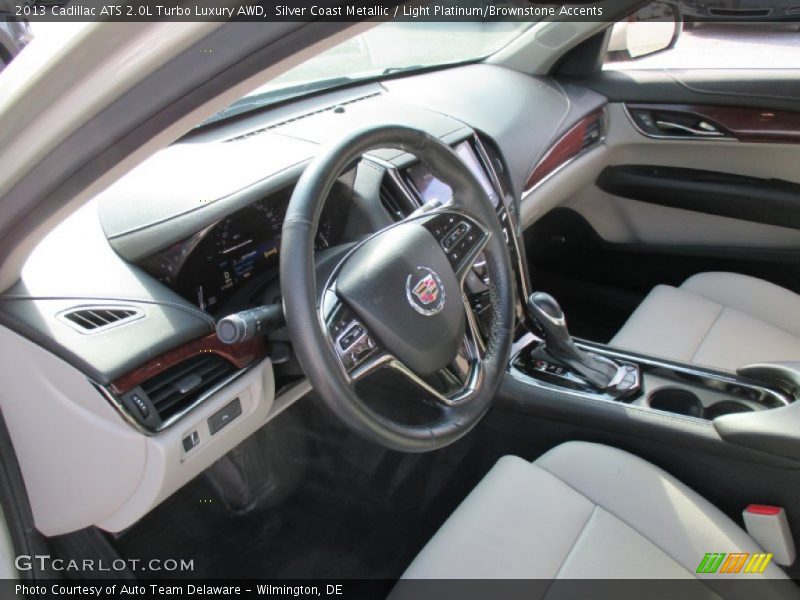 Silver Coast Metallic / Light Platinum/Brownstone Accents 2013 Cadillac ATS 2.0L Turbo Luxury AWD