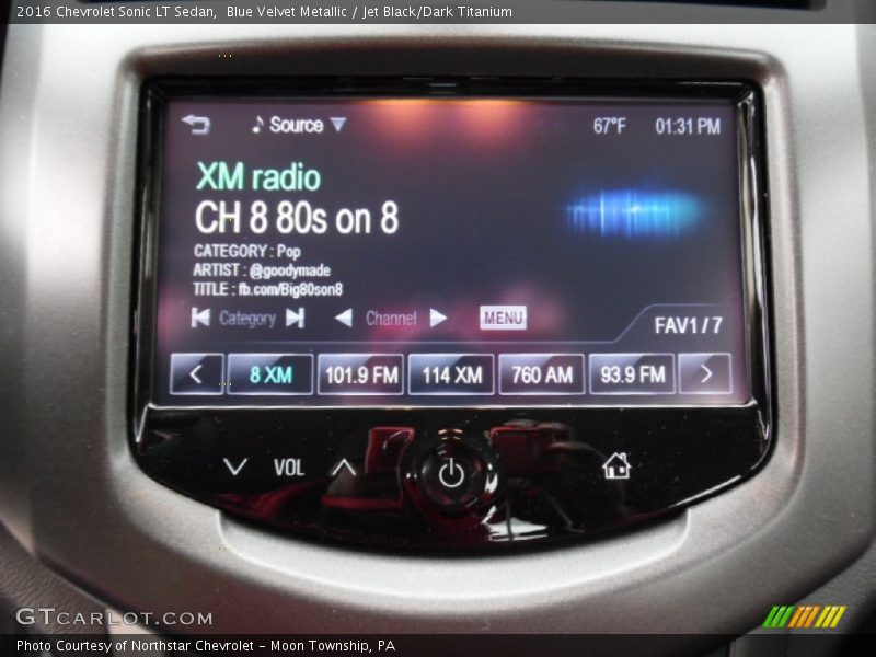 Blue Velvet Metallic / Jet Black/Dark Titanium 2016 Chevrolet Sonic LT Sedan