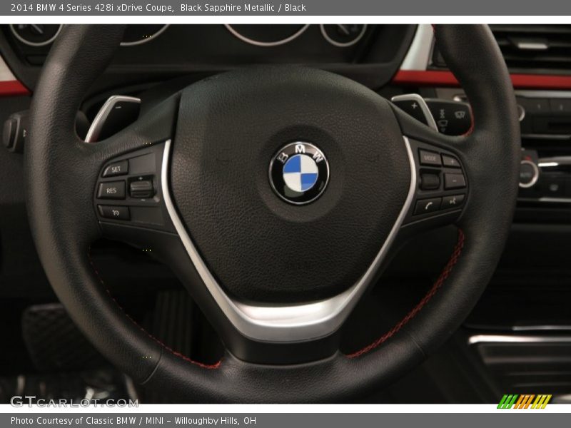 Black Sapphire Metallic / Black 2014 BMW 4 Series 428i xDrive Coupe