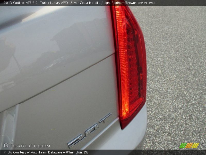 Silver Coast Metallic / Light Platinum/Brownstone Accents 2013 Cadillac ATS 2.0L Turbo Luxury AWD