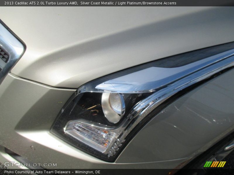 Silver Coast Metallic / Light Platinum/Brownstone Accents 2013 Cadillac ATS 2.0L Turbo Luxury AWD
