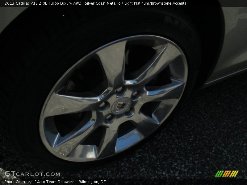 Silver Coast Metallic / Light Platinum/Brownstone Accents 2013 Cadillac ATS 2.0L Turbo Luxury AWD