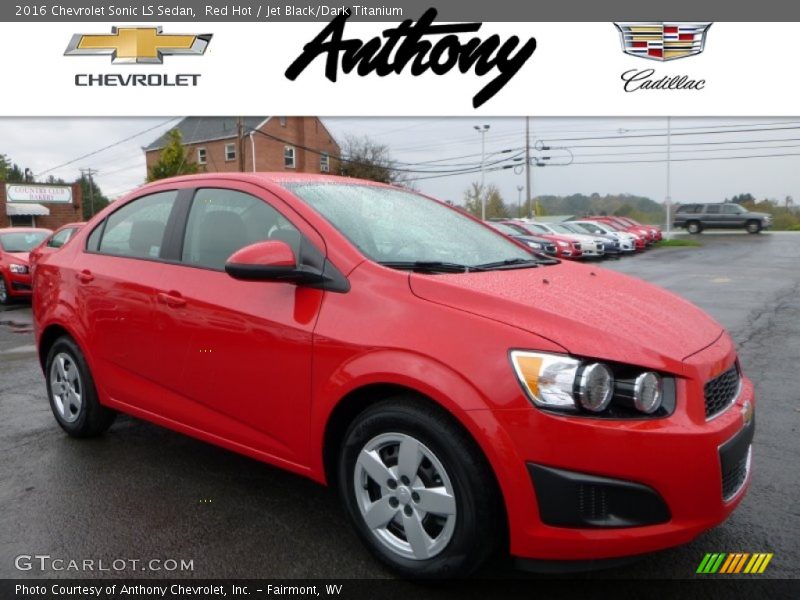 Red Hot / Jet Black/Dark Titanium 2016 Chevrolet Sonic LS Sedan