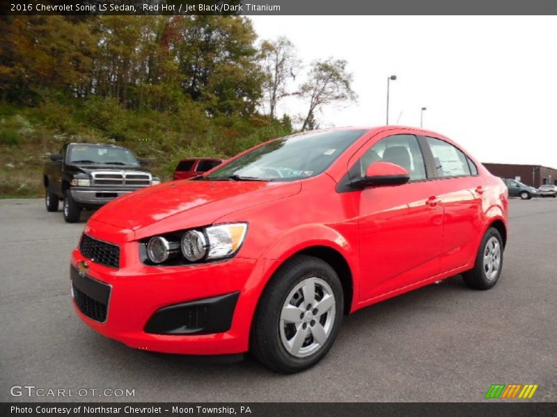 Red Hot / Jet Black/Dark Titanium 2016 Chevrolet Sonic LS Sedan