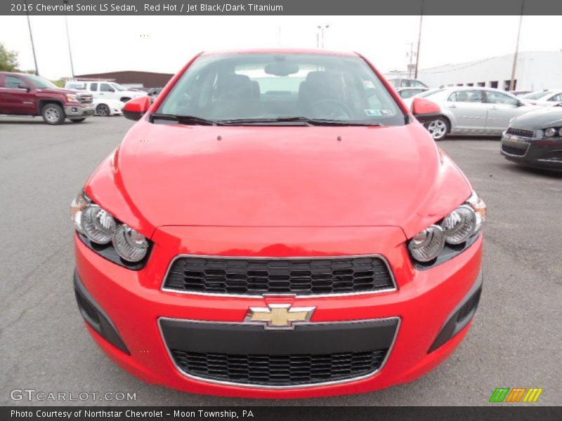 Red Hot / Jet Black/Dark Titanium 2016 Chevrolet Sonic LS Sedan
