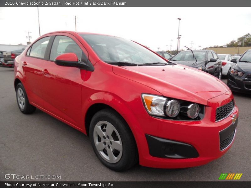Red Hot / Jet Black/Dark Titanium 2016 Chevrolet Sonic LS Sedan
