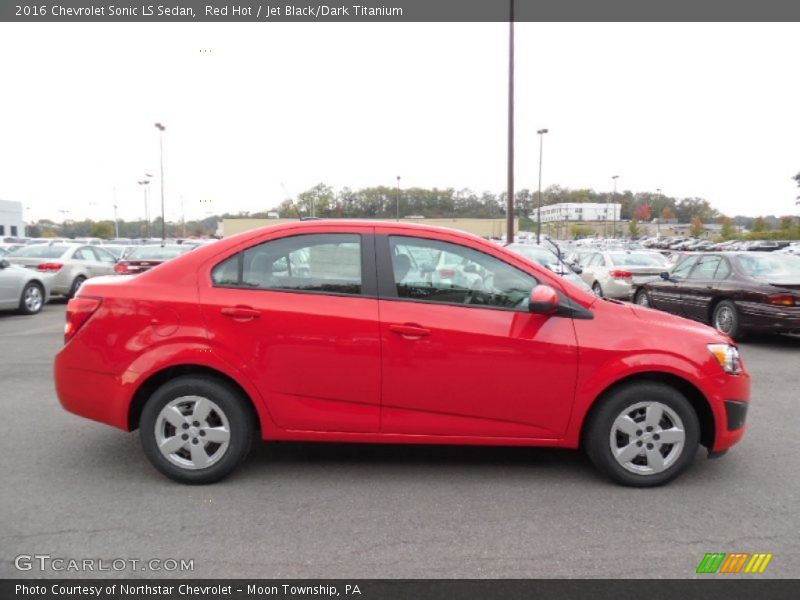 Red Hot / Jet Black/Dark Titanium 2016 Chevrolet Sonic LS Sedan