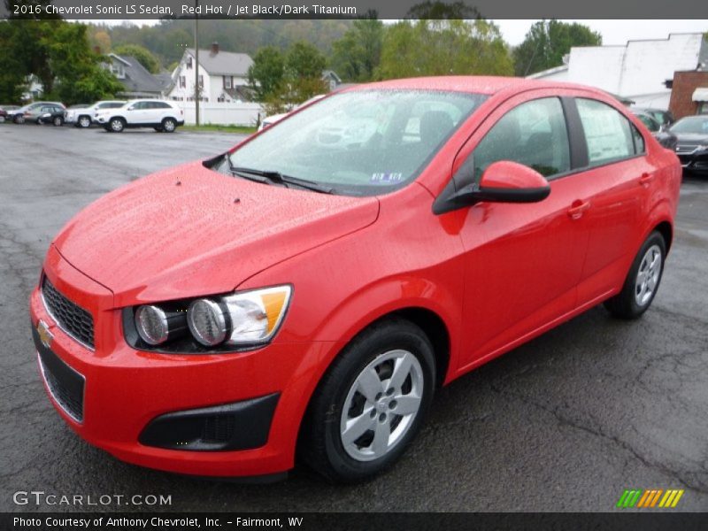 Red Hot / Jet Black/Dark Titanium 2016 Chevrolet Sonic LS Sedan