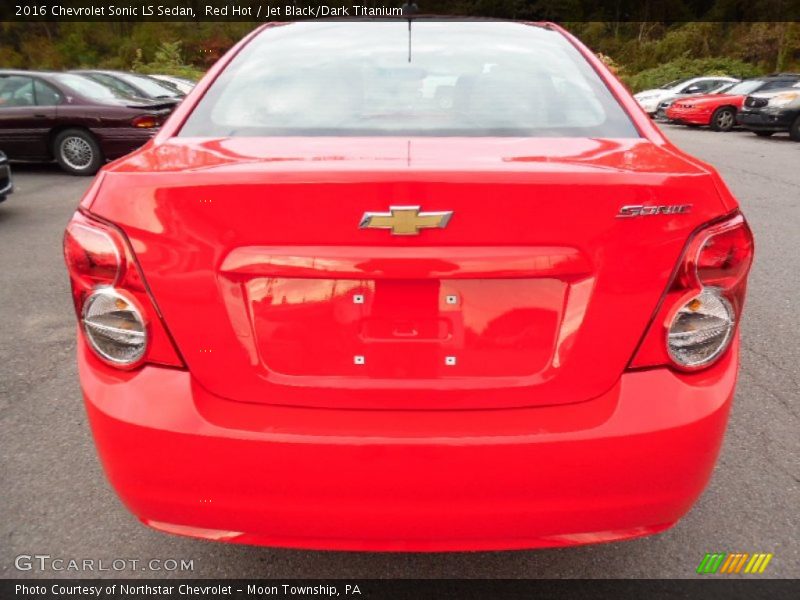 Red Hot / Jet Black/Dark Titanium 2016 Chevrolet Sonic LS Sedan