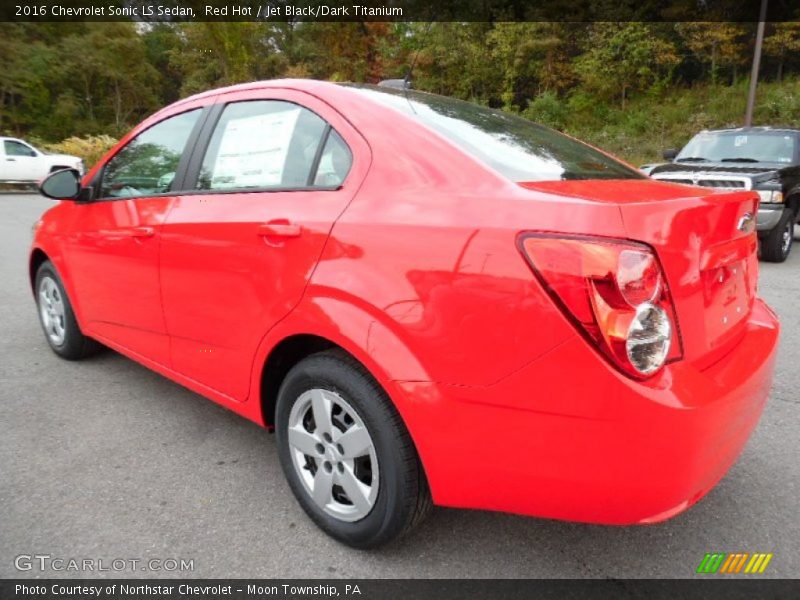 Red Hot / Jet Black/Dark Titanium 2016 Chevrolet Sonic LS Sedan
