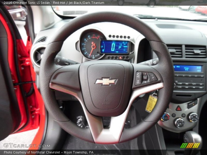 Red Hot / Jet Black/Dark Titanium 2016 Chevrolet Sonic LS Sedan