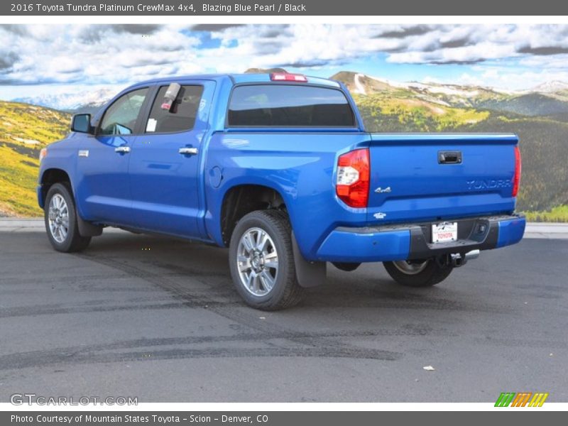Blazing Blue Pearl / Black 2016 Toyota Tundra Platinum CrewMax 4x4