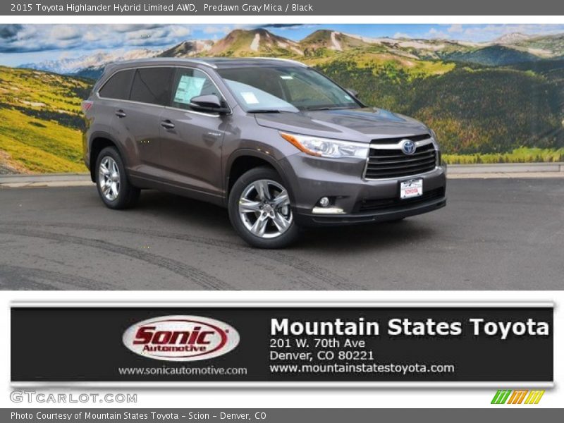 Predawn Gray Mica / Black 2015 Toyota Highlander Hybrid Limited AWD