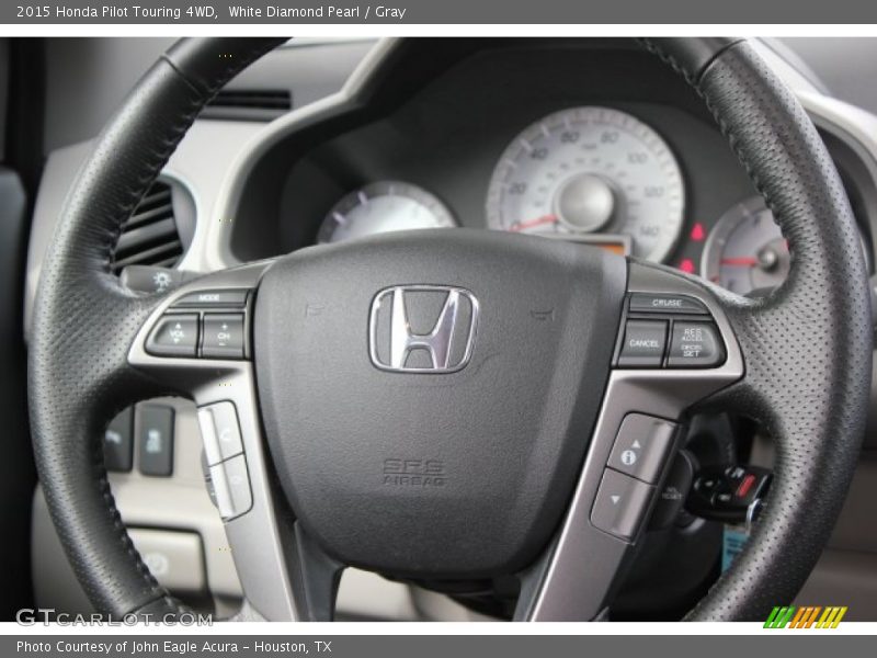 White Diamond Pearl / Gray 2015 Honda Pilot Touring 4WD
