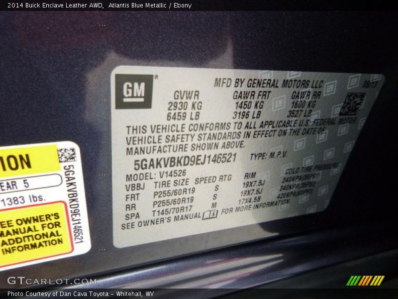 Atlantis Blue Metallic / Ebony 2014 Buick Enclave Leather AWD