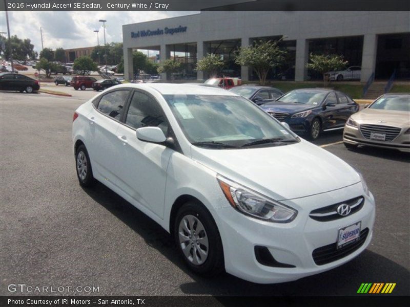 Century White / Gray 2016 Hyundai Accent SE Sedan