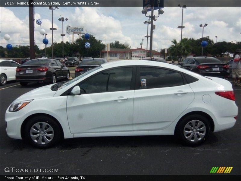Century White / Gray 2016 Hyundai Accent SE Sedan