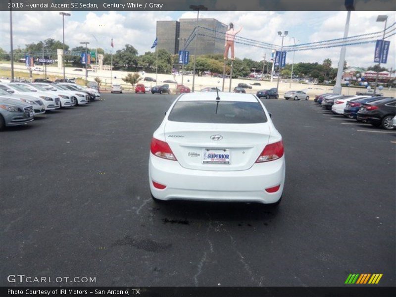 Century White / Gray 2016 Hyundai Accent SE Sedan