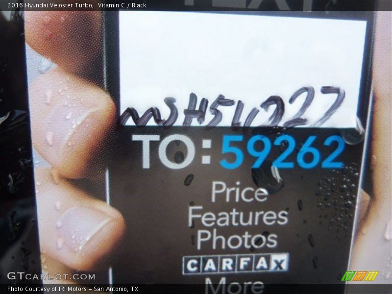 Vitamin C / Black 2016 Hyundai Veloster Turbo