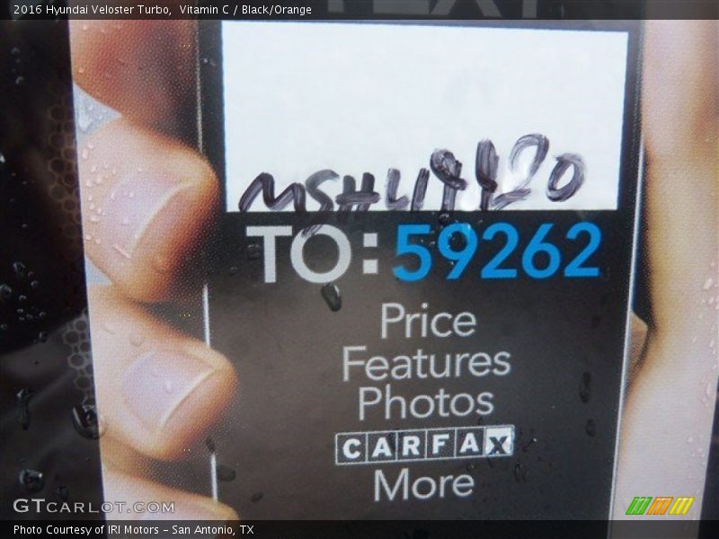 Vitamin C / Black/Orange 2016 Hyundai Veloster Turbo