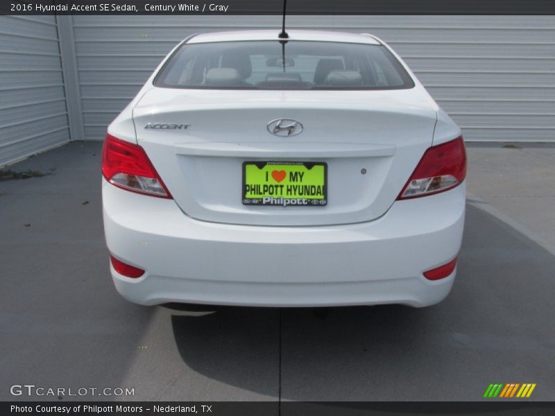 Century White / Gray 2016 Hyundai Accent SE Sedan