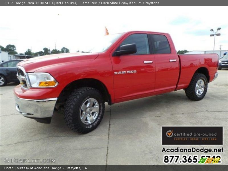 Flame Red / Dark Slate Gray/Medium Graystone 2012 Dodge Ram 1500 SLT Quad Cab 4x4