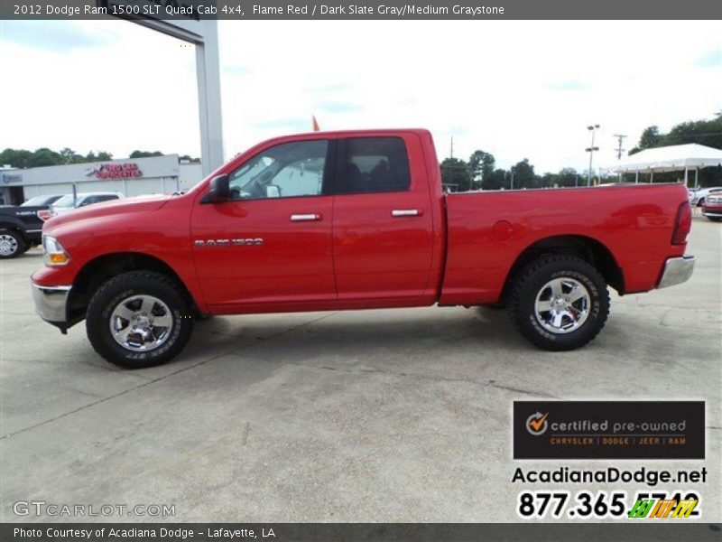Flame Red / Dark Slate Gray/Medium Graystone 2012 Dodge Ram 1500 SLT Quad Cab 4x4
