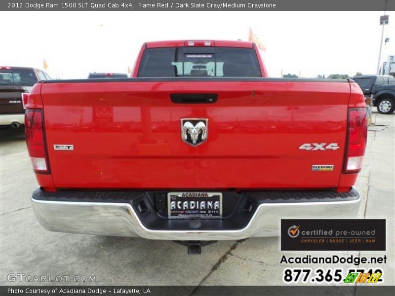 Flame Red / Dark Slate Gray/Medium Graystone 2012 Dodge Ram 1500 SLT Quad Cab 4x4