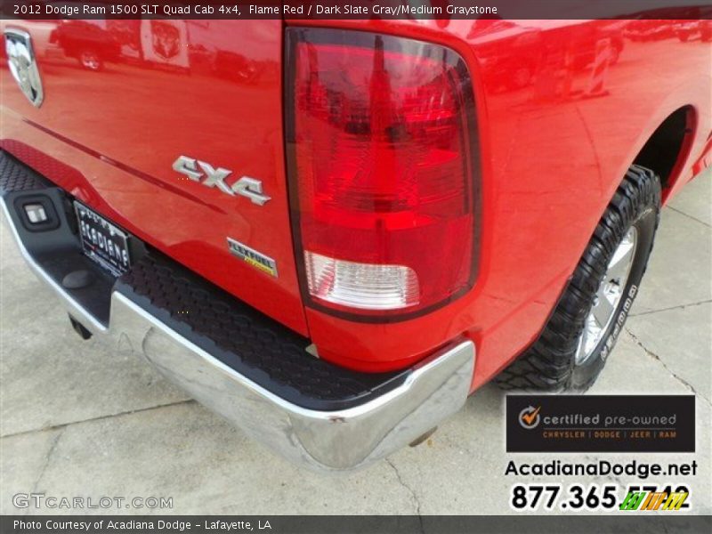 Flame Red / Dark Slate Gray/Medium Graystone 2012 Dodge Ram 1500 SLT Quad Cab 4x4