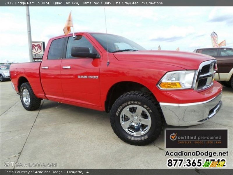 Flame Red / Dark Slate Gray/Medium Graystone 2012 Dodge Ram 1500 SLT Quad Cab 4x4
