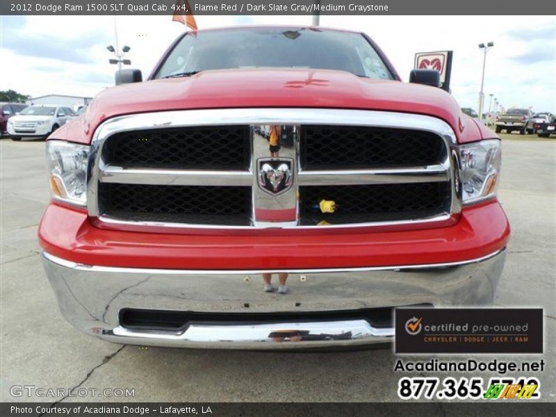 Flame Red / Dark Slate Gray/Medium Graystone 2012 Dodge Ram 1500 SLT Quad Cab 4x4