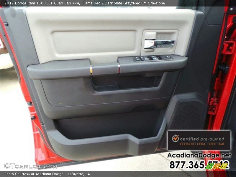 Flame Red / Dark Slate Gray/Medium Graystone 2012 Dodge Ram 1500 SLT Quad Cab 4x4