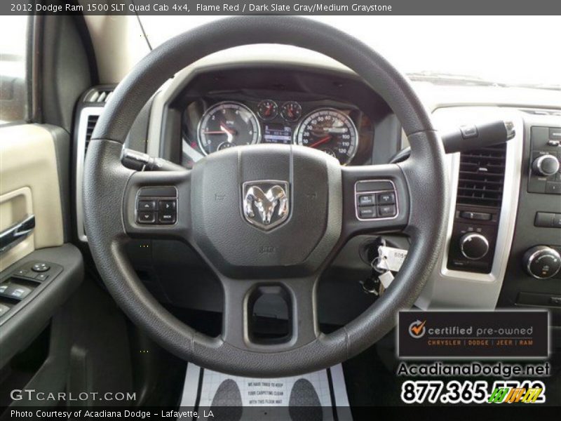 Flame Red / Dark Slate Gray/Medium Graystone 2012 Dodge Ram 1500 SLT Quad Cab 4x4