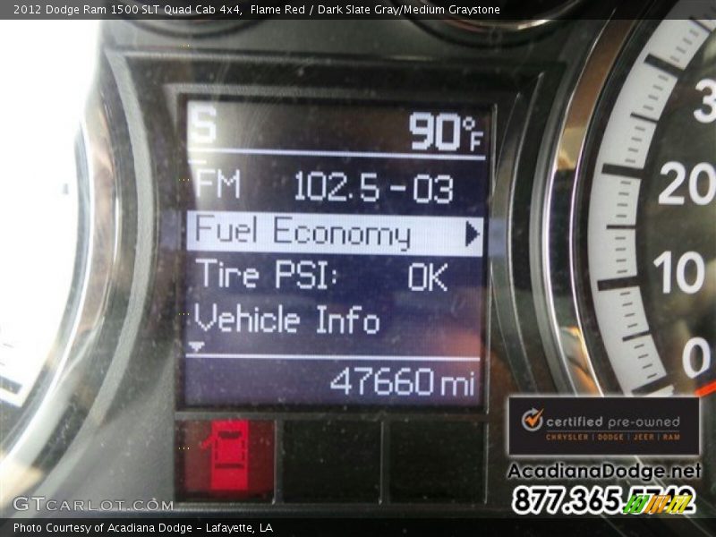 Flame Red / Dark Slate Gray/Medium Graystone 2012 Dodge Ram 1500 SLT Quad Cab 4x4