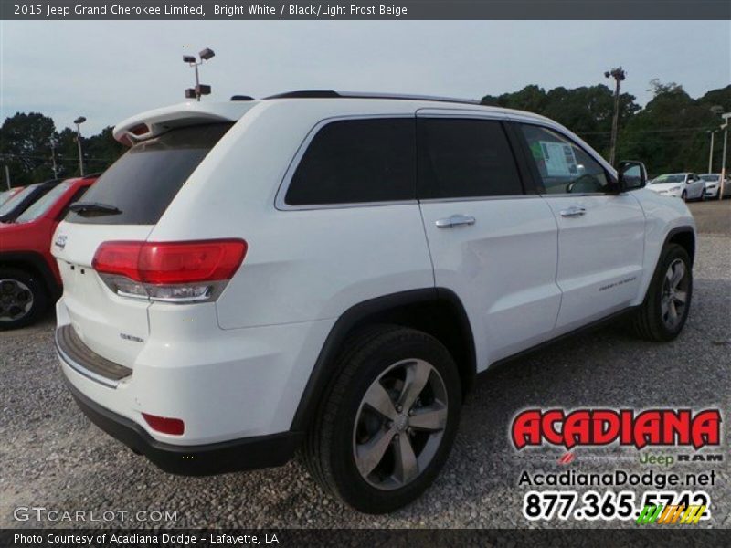 Bright White / Black/Light Frost Beige 2015 Jeep Grand Cherokee Limited