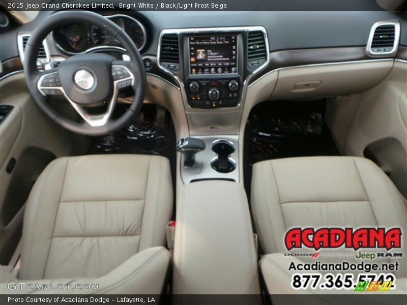 Bright White / Black/Light Frost Beige 2015 Jeep Grand Cherokee Limited