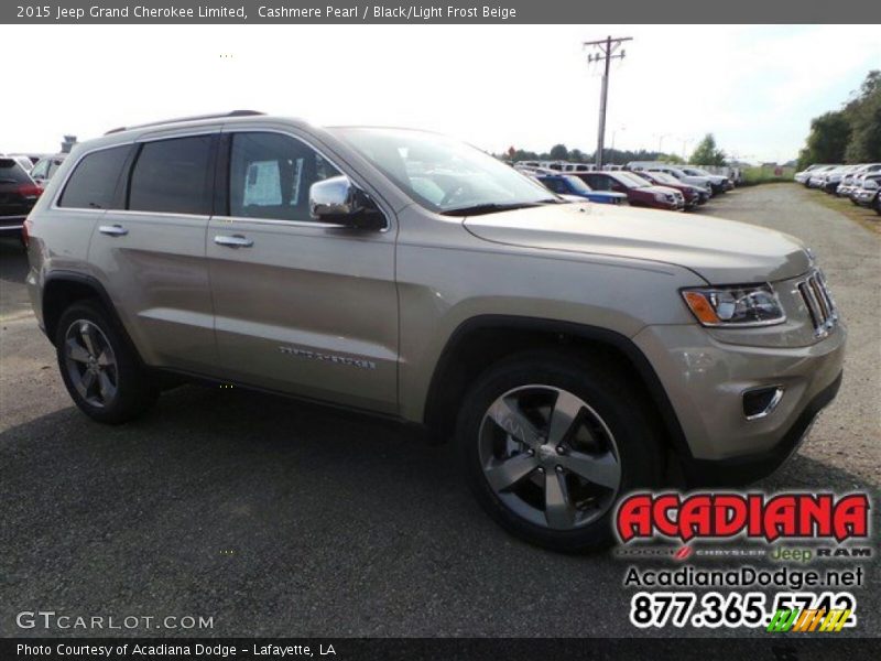 Cashmere Pearl / Black/Light Frost Beige 2015 Jeep Grand Cherokee Limited