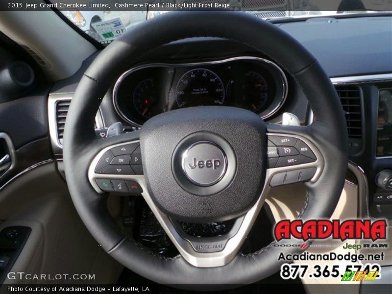 Cashmere Pearl / Black/Light Frost Beige 2015 Jeep Grand Cherokee Limited