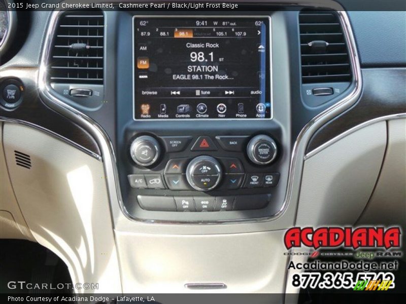 Cashmere Pearl / Black/Light Frost Beige 2015 Jeep Grand Cherokee Limited