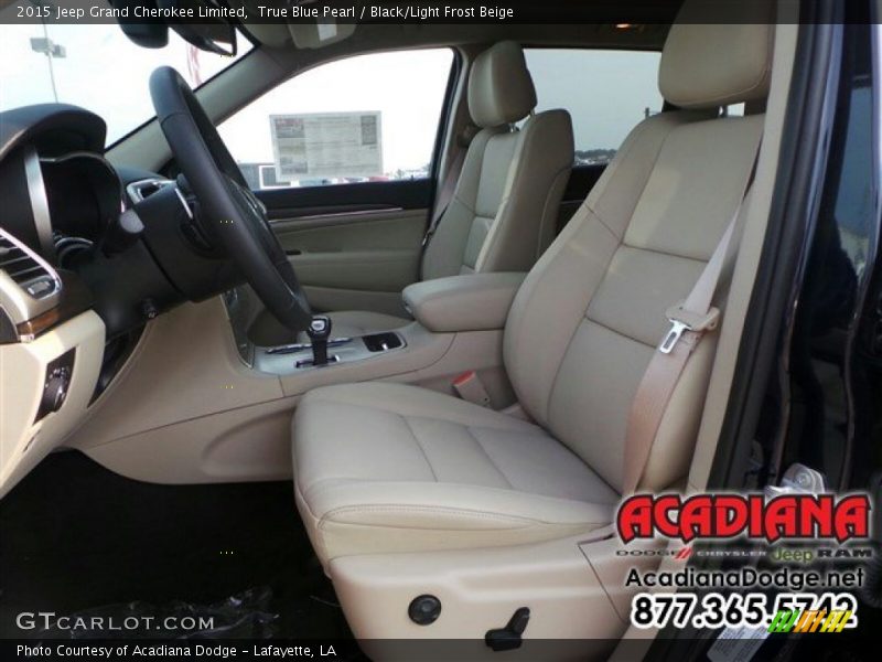 True Blue Pearl / Black/Light Frost Beige 2015 Jeep Grand Cherokee Limited