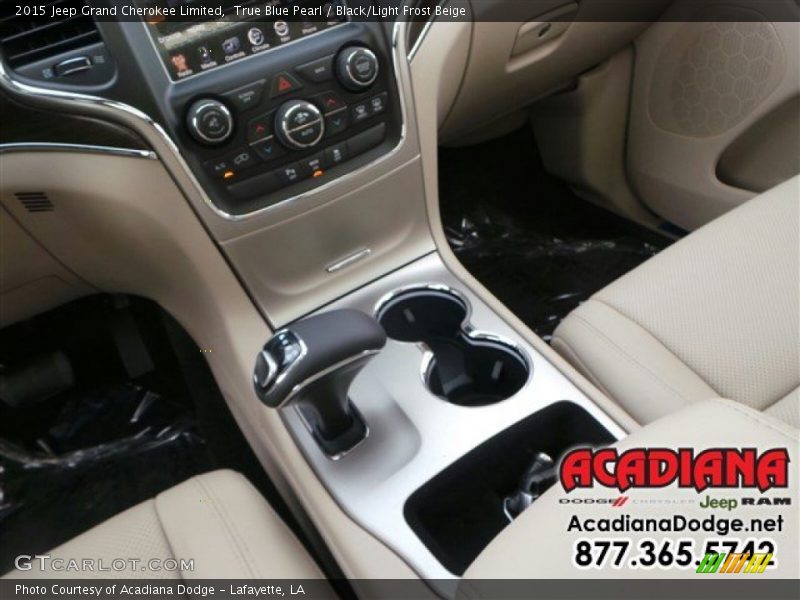 True Blue Pearl / Black/Light Frost Beige 2015 Jeep Grand Cherokee Limited