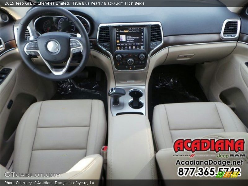 True Blue Pearl / Black/Light Frost Beige 2015 Jeep Grand Cherokee Limited
