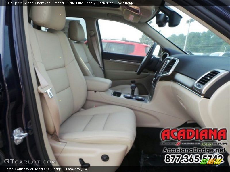 True Blue Pearl / Black/Light Frost Beige 2015 Jeep Grand Cherokee Limited