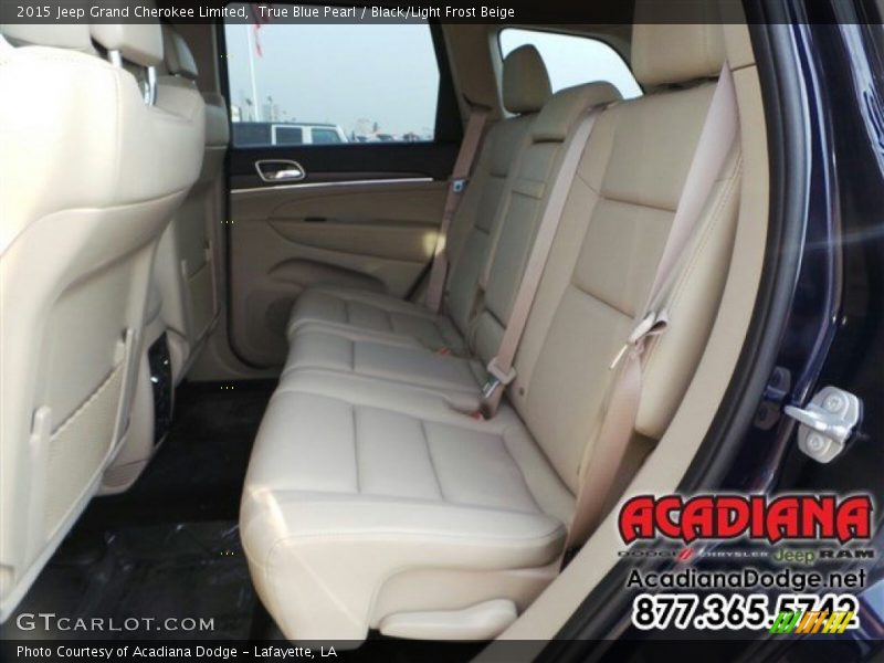 True Blue Pearl / Black/Light Frost Beige 2015 Jeep Grand Cherokee Limited